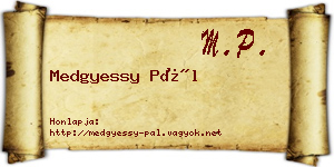 Medgyessy Pál névjegykártya